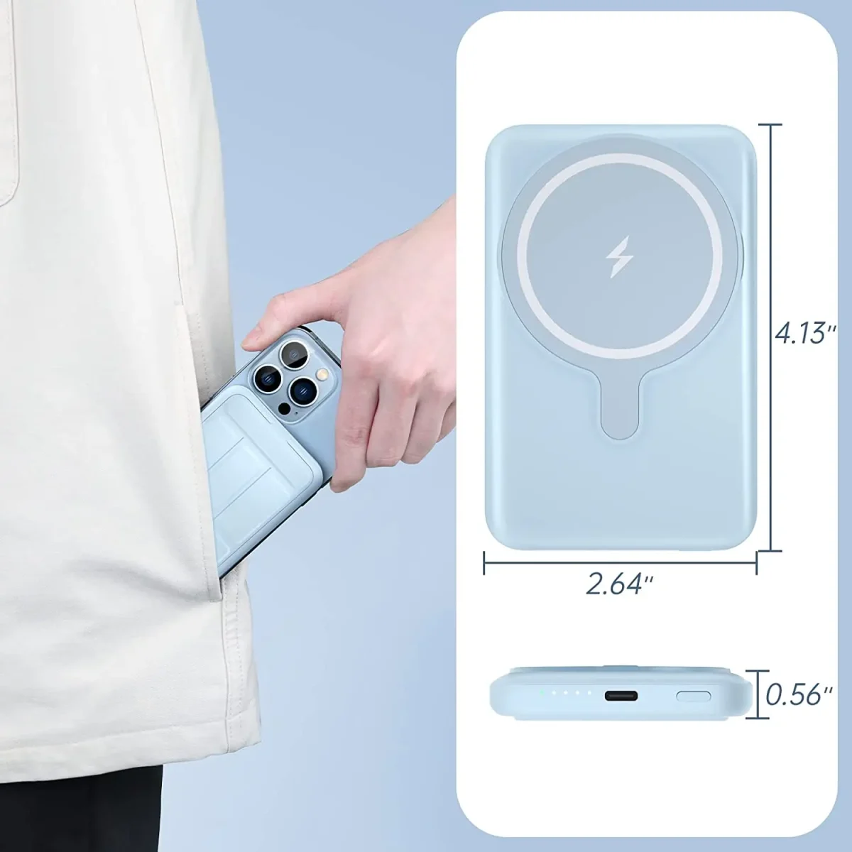 Apis P08 NEWDERY Magnetic Wireless Power Bank - Image 2