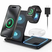 Fast Wireless Magnetic Stand Charger for Pad Watch Mobile Phone Earphone (3 in 1 ) - Image 1